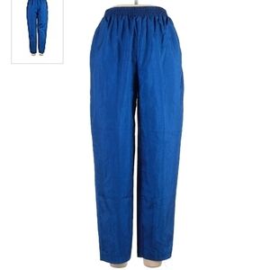 Vintage Saint Germain Paris Blue Pants Straight Leg Elastic Waist Women's Large